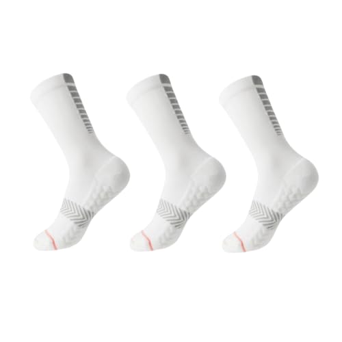 we fleece Running Socks Womens Compression Socks for Women Hiking Socks With Reflective Yarn Breathable Mesh Crew - color: White White White
