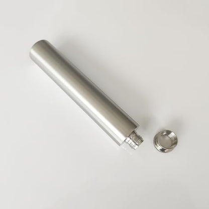 Stainless Steel 2oz Flat Bottom Tube Flask Mini Tube Drinkware Portable Cylindrical Hip Flask (Brush Finish) - color: Brush Finish