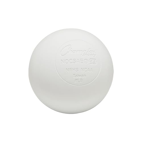 Champion Sports Lacrosse Balls – Official Size NCAA, NFHS, NOCSAE Certified, Packs of 3, 6, 12, 60 or 120 for Practice & Games, Multiple Colors - color: White (Discontinued), style: 12 Pack