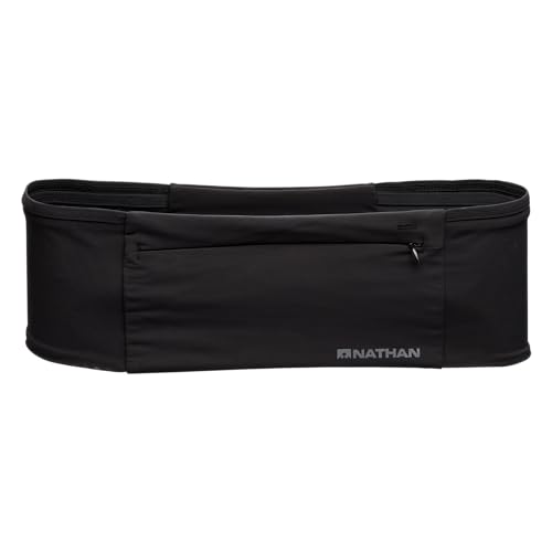 Nathan Zipster Max Running Belt, Running Belts for Women and Men, Bounce-Free Waist Pack with Extra Large Zipper Pocket, Smartphone Storage, Walking, Gym, Hiking - color: Black, size: Large