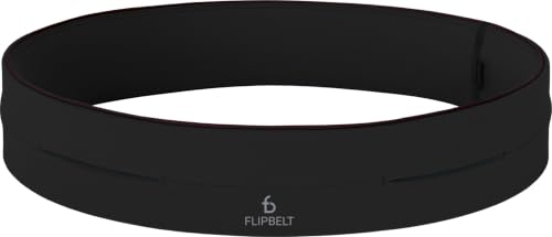 FlipBelt Classic Running Belt, Phone Holder for Running, Money Belt Pouch - color: Black, size: Small