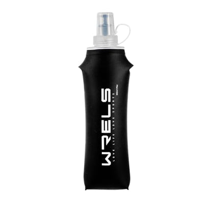 WRELS Soft Running Water Flask Soft Flasks Collapsible Soft Water Bottles Small BPA-Free for Sports Hiking Hydration Pack 5oz/8oz/17oz(BLACK,17oz) - color: Black, style: 500ml/17oz