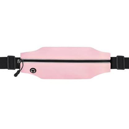 Running Belt Fanny Pack Men and Women Slim Running Bag Money Belt - color: Peach