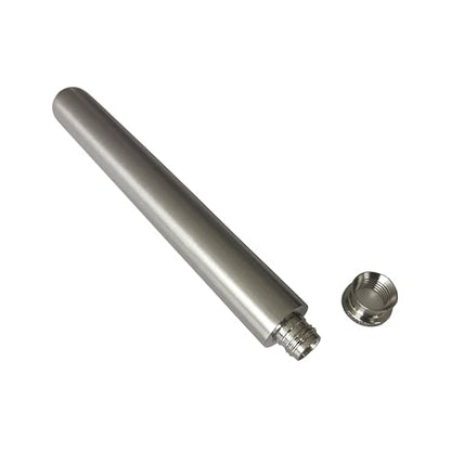 Stainless Steel 2oz Tube Flask Portable Mini Water Bottle & Funnel (Brush Finish, Round Bottom) (Pack of 2) - color: Brush Finish, size: Round Bottom (Pack of 2)