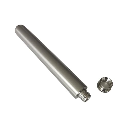 Stainless Steel 2oz Tube Flask Portable Mini Water Bottle & Funnel (Brush Finish, Round Bottom) - color: Brush Finish, size: Round Bottom