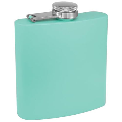 Clear Water Home Goods 6 oz Hip Flask w/Funnel, Matte Teal - color: Matte Teal