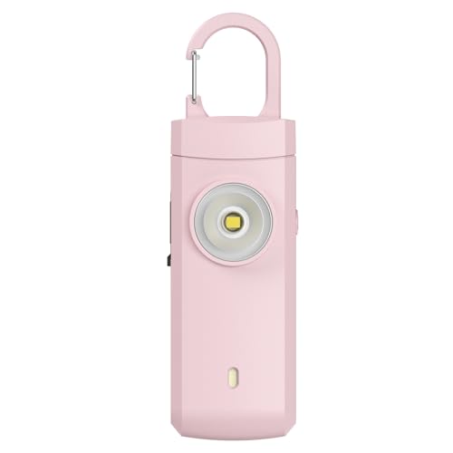 Rechargeable Personal Alarm for Women - Christmas Birthday Gifts for Women, Daughter, College Student, Teen Girl, Elders, Kids, Siren Alarm, USB Charging, Pink - color: Pink