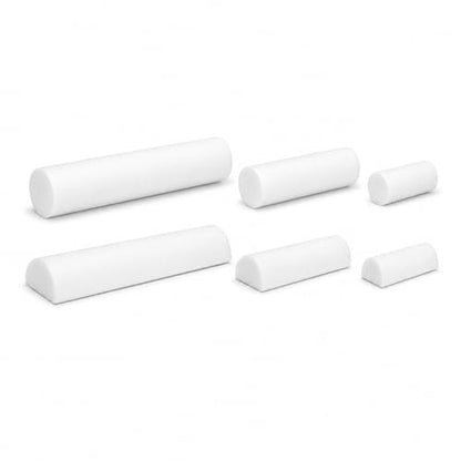Medium/Firm White PE Foam Roller (12" Half Round) - size: 12" Half Round