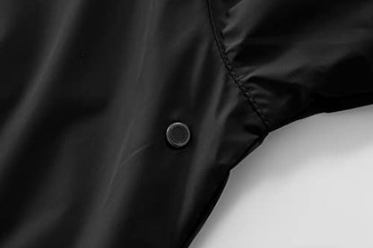Men's Lightweight Waterproof Jacket Packable Windbreaker - color: Black, size: Small