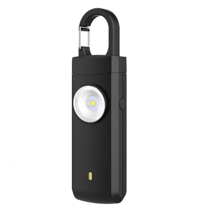 Personal Alarm Keychain 130dB Loud Siren, USB-C Safety Alarm with LED Flashlight & Strobe Light, Emergency Panic Button for Women, Elderly, Seniors, Night Running, Outdoor Travel (Black) - color: Black