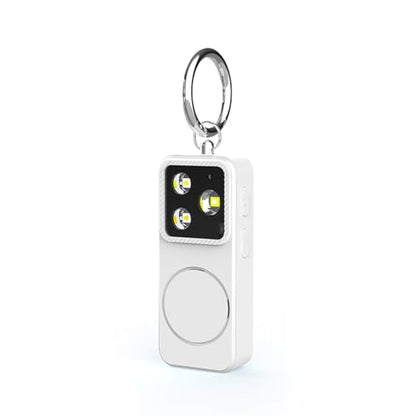 B11 Portable Lighting Women's Safety Alarm Device 150dB Buzzer Alarm Strobe Light Rechargeable with Charging Cable and Power Switch Night-time Flashlight Keychain (White - Lighting Alarm) - color: White - Lighting Alarm
