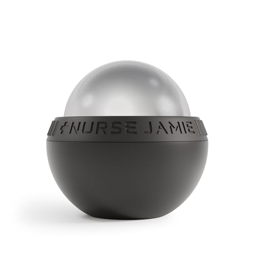 Nurse Jamie Super-Cryo Massaging Orb – Stainless Steel Roller for Face & Body – Long-Lasting Cooling & Warming Therapy for Circulation, Recovery & Tension Relief - color: Black (Small)