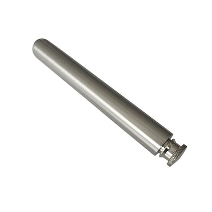 Stainless Steel 2oz Tube Flask Portable Mini Water Bottle & Funnel (Brush Finish, Round Bottom) - color: Brush Finish, size: Round Bottom