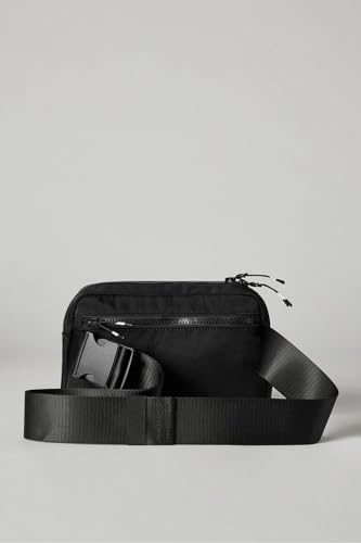 Fabletics The Big Belt Bag, Quick Dry, Zip Pockets, Hidden Pockets, Reflective, Black, OS - color: Black