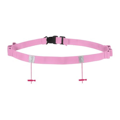 PATIKIL Triathlon Belt Bib Holder, Elastic Marathon Race Number Belt with 6 Gel Loops for Marathon Racing Cycling, Pink - color: Pink