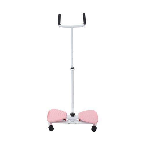 Waist Twister Board - Home Gym Exercise Equipment for Core Workout & Waistline Slimming - 3-Level Adjustable Ab Toner with Pull Cords for Women/Men, 330lbs Capacity - color: Pink