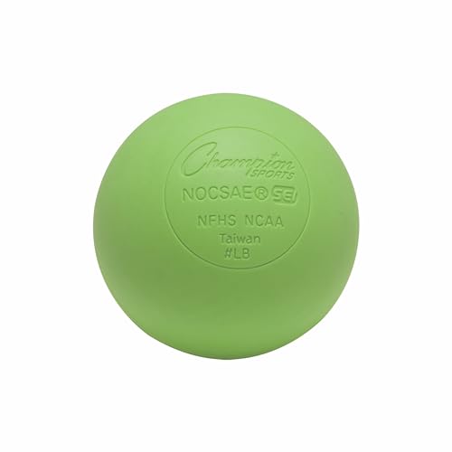 Champion Sports Lacrosse Balls – Official Size NCAA, NFHS, NOCSAE Certified, Packs of 3, 6, 12, 60 or 120 for Practice & Games, Multiple Colors - color: Green, style: 12 Pack