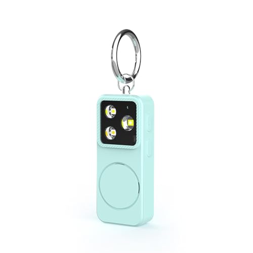 B11 Portable Lighting Women's Safety Alarm Device 150dB Buzzer Alarm Strobe Light Rechargeable with Charging Cable and Power Switch Night-time Flashlight Keychain (Green - Lighting Alarm) - color: Green - Lighting Alarm