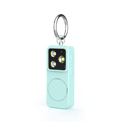 B11 Portable Lighting Women's Safety Alarm Device 150dB Buzzer Alarm Strobe Light Rechargeable with Charging Cable and Power Switch Night-time Flashlight Keychain (Green - Lighting Alarm) - color: Green - Lighting Alarm