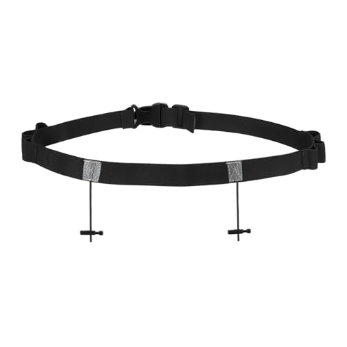 PATIKIL Triathlon Belt Bib Holder, Elastic Marathon Race Number Belt Marathon Running Race Belt with 6 Gel Loops for Marathon Racing Cycling, Black - color: Black