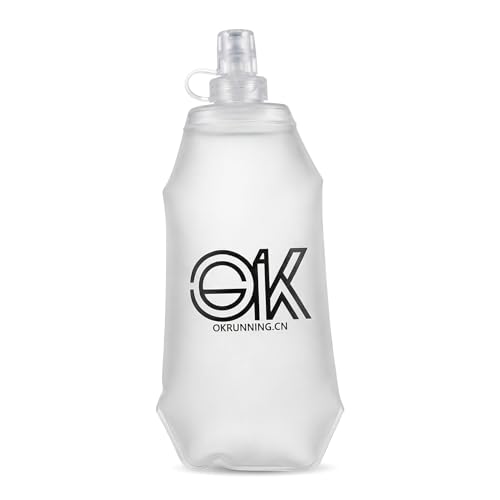 Clennaner Running Soft Flask Water Bottle, 500ml Collapsible Hydration Bottle for Running Vest, Hiking, Cycling, and Marathon, Leak-Proof, Portable Design