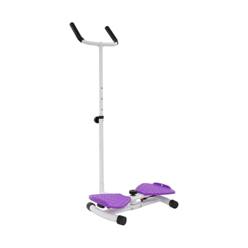 Waist Twister Board - Home Gym Exercise Equipment for Core Workout & Waistline Slimming - 3-Level Adjustable Ab Toner with Pull Cords for Women/Men, 330lbs Capacity - color: Purple