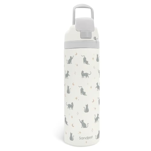 Cat Insulated Stainless Steel Water Bottle with Straw for Sports and Travel 24 Ounces Gifts for Women Girls Friends Teens Birthday - color: Cat, size: 24 Ounces