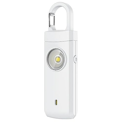 Rechargeable Personal Alarm for Women - Christmas Birthday Gifts for Women, Daughter, College Student, Teen Girl, Elders, Kids, Siren Alarm, USB Charging, White - color: White