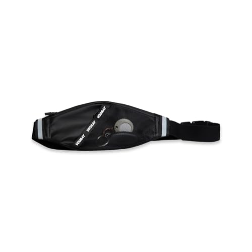 Vooray Miles Waist Belt Bag - Reflective Running Fanny Pack, Compact Waist Bag - color: Matte Black