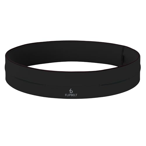 FlipBelt Classic Running Belt, Phone Holder for Running, Money Belt Pouch - color: Black, size: Extra Extra Small