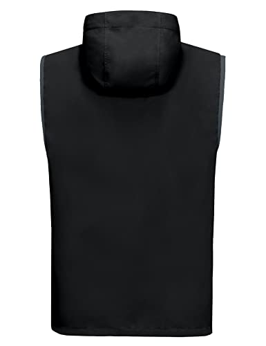 Little Donkey Andy Men's Lightweight Golf Vest Outerwear - color: Hooded Black, size: Small
