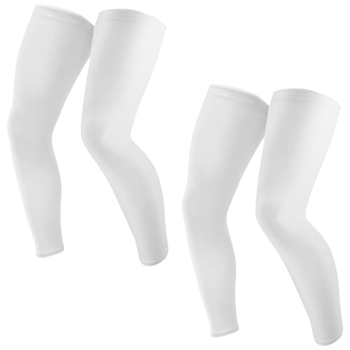 Tough Outdoors Leg Compression Sleeve - Leg Sleeves for Men & Women - Compression Calf Sleeves - Basketball Football Cycling - color: 2 Pairs - White, size: Medium