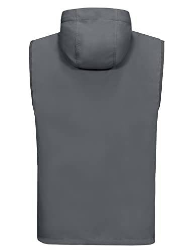 Little Donkey Andy Men's Lightweight Golf Vest Outerwear - color: Hooded Gray, size: XX-Large