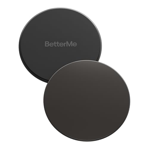 BetterMe Pilates Sliders – Dual-Sided Exercise Sliders for Core Training – Compact Workout Gliders for Home Fitness, Abs & Full Body Workouts - color: Black