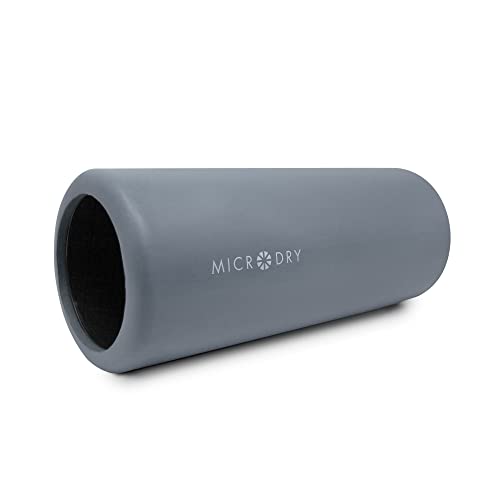 MICRODRY Deluxe Fitness Foam Back Roller for Muscle Relief, Roller for Yoga, Stretching, Deep Tissue Firm Massage & Trigger Point Release, Exercise Workout at Home or Gym, 13x5.3, Light Grey
