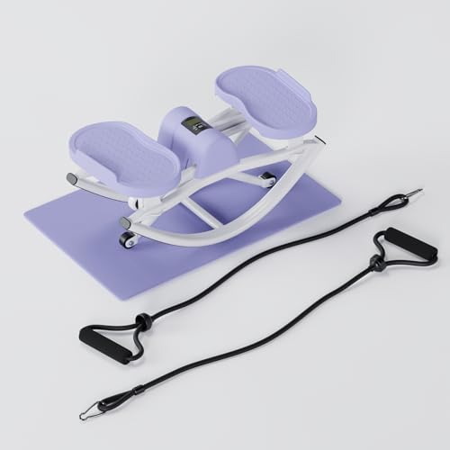 The Rock Stepper - Side to Side Rocking Stepper Machine for Home Workouts - Low Impact Indoor Cardio Leg Glute and Core Training - Quiet Compact Step Rocker Exercise Equipment - color: Purple