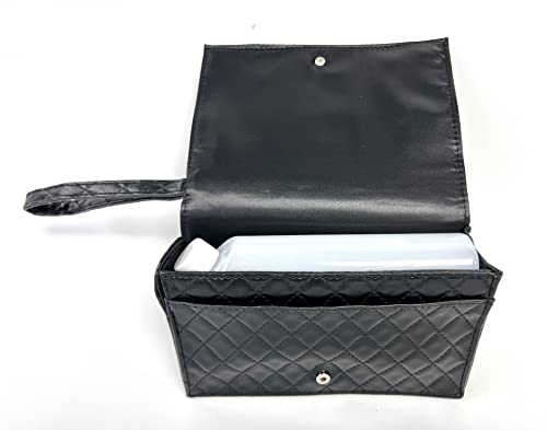 Clutch Purse With Flask (Black), Holds 26 oz (800 ml), Handbag Wine Bag for Women - color: Black