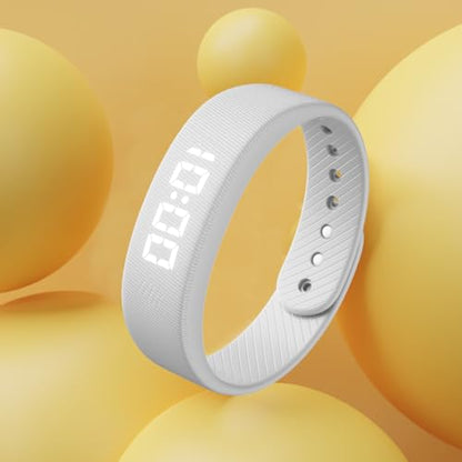 Gosasa Lightweight LED Digital Sport Watch Splash Resistant Pedometer with Vibrating Alarm USB Rechargeable Silicone Wristband for Men & Women (White) - color: White