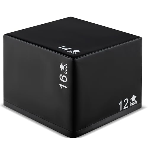 Goplus 3 in 1 Foam Plyometric Jump Box, High Density Foam Plyo Box w/Non-Slip & Easy-to-Clean PU Cover for Home Gym Fitness Training HIIT Exercise, No Assembly - size: 30'' x 24'' x 20''