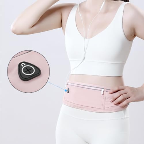 Running Belt Waist Pack, Slim Phone Pouch for Jogging Travel and Hiking - color: Pink