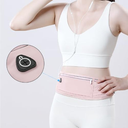 Running Belt Waist Pack, Slim Phone Pouch for Jogging Travel and Hiking - color: Pink