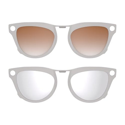 HIBLOKS Polarized Clip for RayBan Meta Skyler Gen 1/2 (RW4010/RW4014 52-20) - size: Grey Frame - Silver+Brown