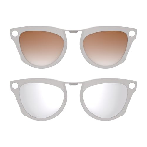HIBLOKS Polarized Clip for RayBan Meta Skyler Gen 1/2 (RW4010/RW4014 52-20) - size: Grey Frame - Silver+Brown
