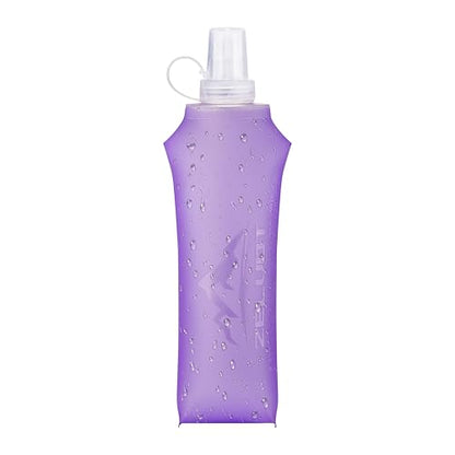 Zelvot Running Vest Collapsible Water Bottle, TPU 500ml Soft Flask (Purple) - color: Purple, size: 16.9 Ounces