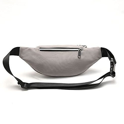 Waist Pack Bag for Men&Women - Fanny Pack for Workout Traveling Running. - color: (With headphone hole)Light Gray