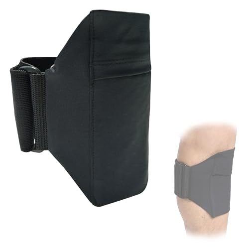 Cell Phone Leg Straps Leg Phone Holder Calf Band Armband Ankle Wallet with Adjustable Non Slip Strap,Non Slip Ankle Wallet Adjustable Arm Pouch for Men Women Running Workout(Black)