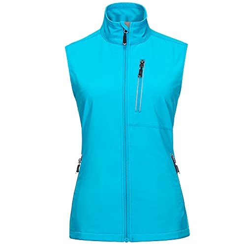 33,000ft Women's Lightweight Running Vest with 6 Pockets for Travel Golf - color: Bright Blue, size: Medium