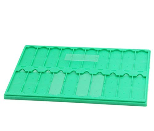 Plastic Microscope Slide Tray; 20 Capacity, One Pack (Green) - color: Green