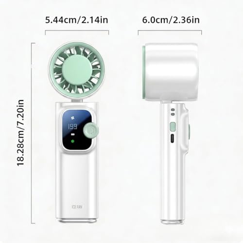 Portable Handheld Fan,Ice Cooling Personal Fan,Rechargeable Mini Fan(White) - color: White