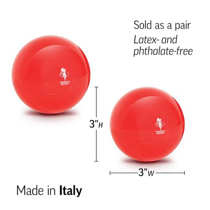 OPTP Franklin Method Mini Smooth Ball Set – Adjust Firmness, Red, 3" Pair